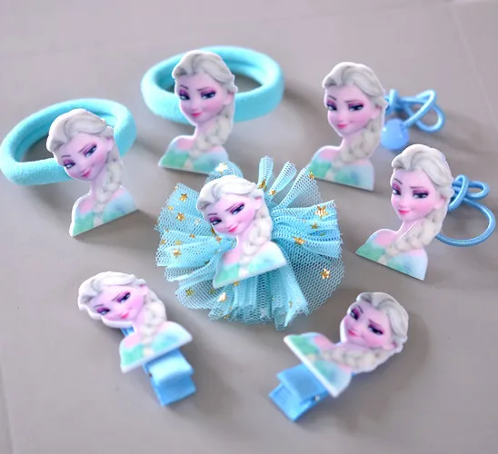 7 шт. Disney Эльзы из мультфильма &quotХолодное сердце&quot зажим для волос Дети резинка