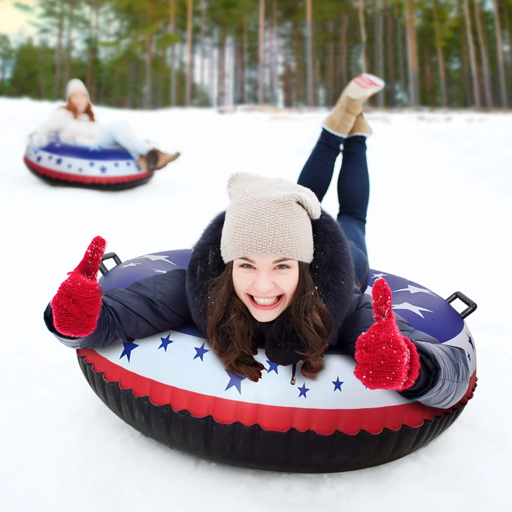 Надувные зимние лыжные круги снежные трубы катание на лыжах плавающие сани круг