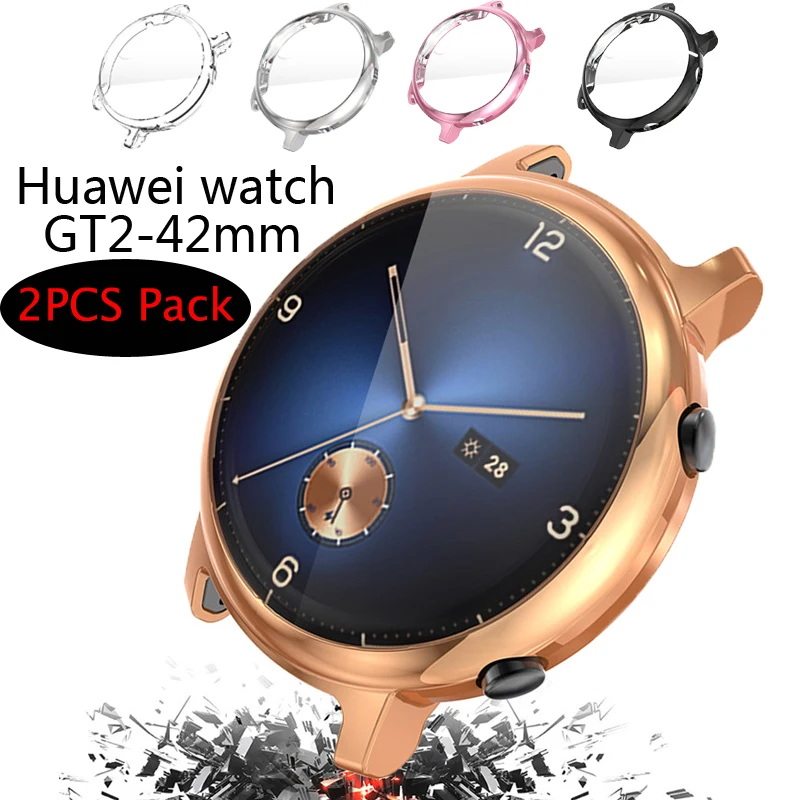 2 шт упаковка ТПУ чехол Полный Чехол для huawei watch gt2 42 мм чехлы защитные Смарт часы