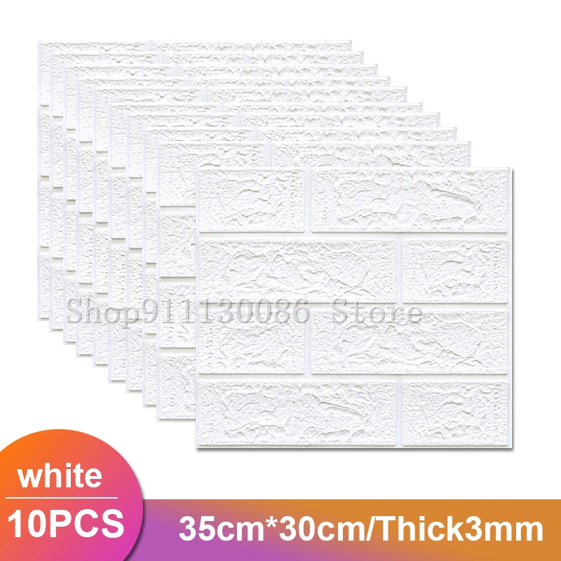 

10 шт., самоклеящиеся панели из пенопласта и кирпича