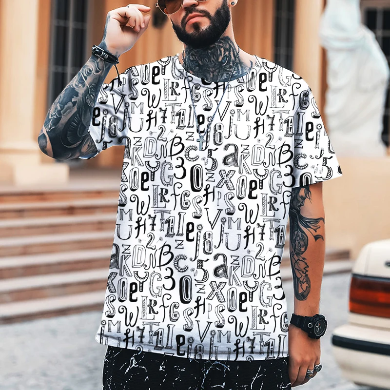

2022 New Design Men's Street Hip Hop Fashion T-shirt High Quality 100% Leica Fabric Large Size Comfortable Top Brand Clothing