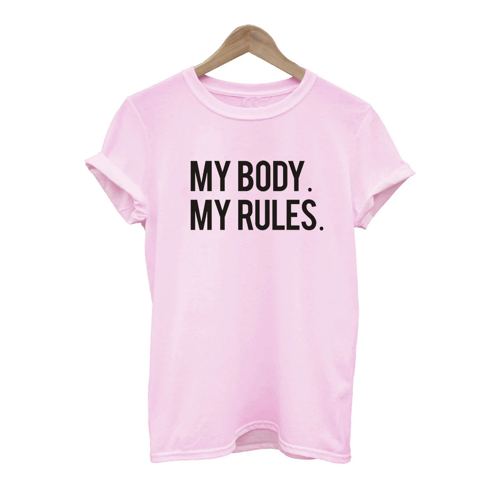 Футболка с надписью My Body Rules | Женская одежда