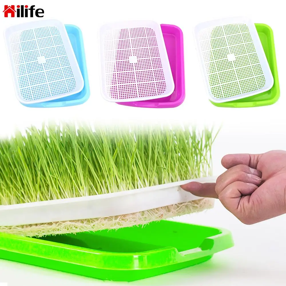 

1 set Plastic Nursery Tray Double Layer Sprout Plate Hydroponics Seedling Tray Growing Vegetables seedlings