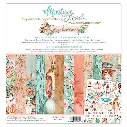 SET paper MINTAY COZY evening 12x12 12 ud |