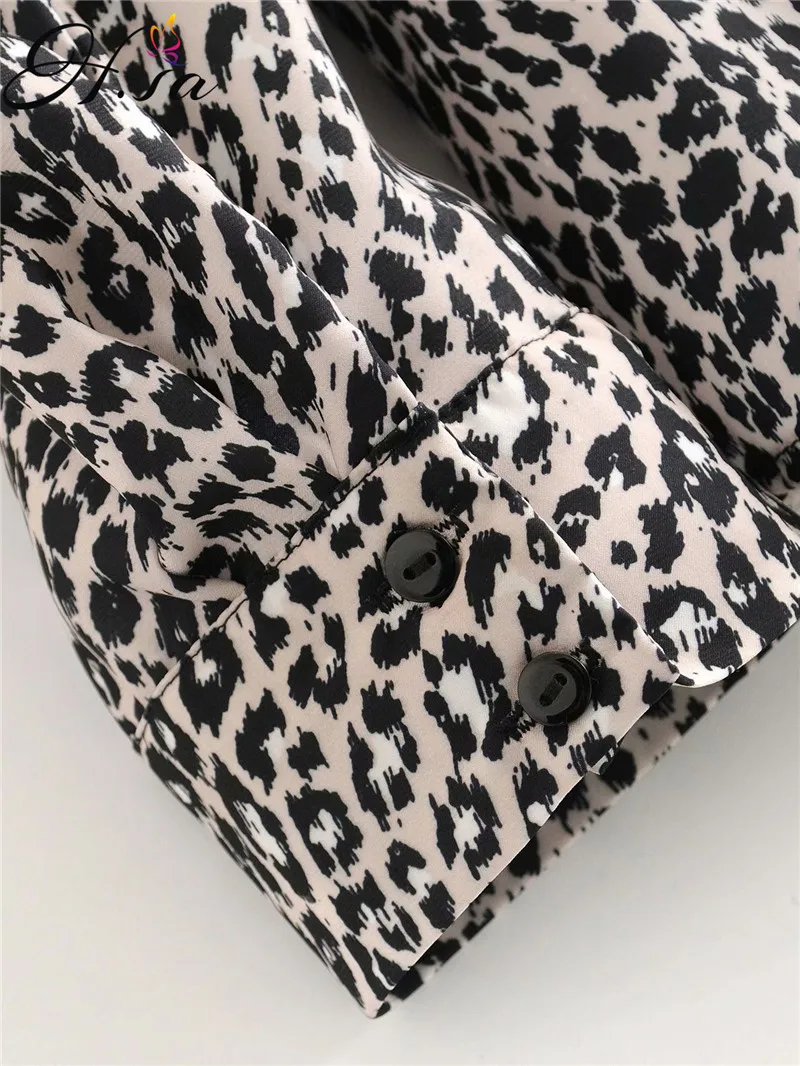 

H.SA 2020 Fashion Leopard Women Printing Tops Long Sleeve Blouse Camis Solid Blusas Spring New Elegant Shirt chic tops