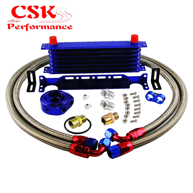 Универсальный Масляный радиатор коробки передач AN10 7Row 262 мм + алюминиевый фильтр