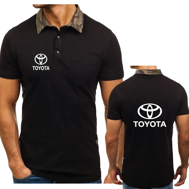 Мужская хлопковая футболка-поло с коротким рукавом Повседневная Футболка