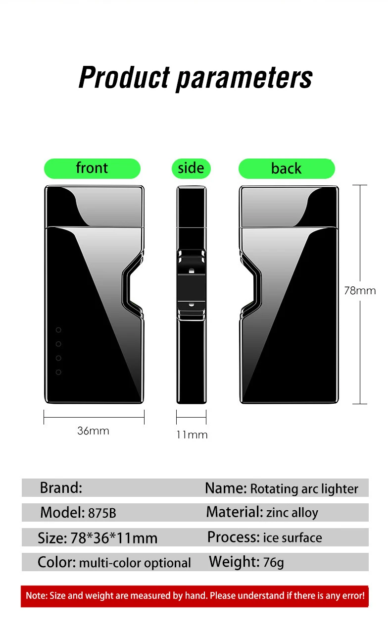 Вращающаяся дуговая USB электрическая зажигалка для сигарет ветрозащитная плазменная Электронная зажигалка с сенсорным зондированием вращающиеся зажигалки металлический подарок для мужчин