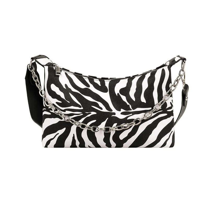 

Women's Bag Striped Chain Small Handbag 2021 New Winter Retro Underarm Simple Shoulder Bags For Women