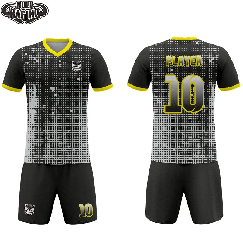 newspaper gray dots design custom your team name number logo all over printing football shirt maker soccer jersey
