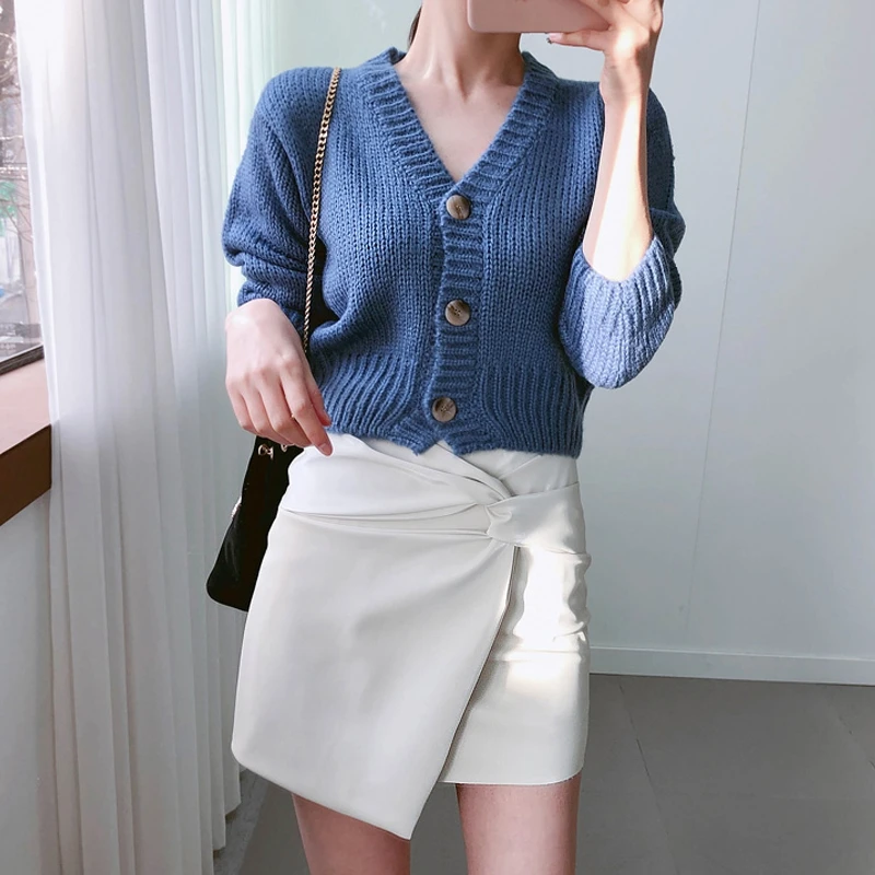 RICININA Knit Sweters Cardigan For Women Long Sleeve V Neck Buttons Solid Short Womens Sweaters Winter Spring |