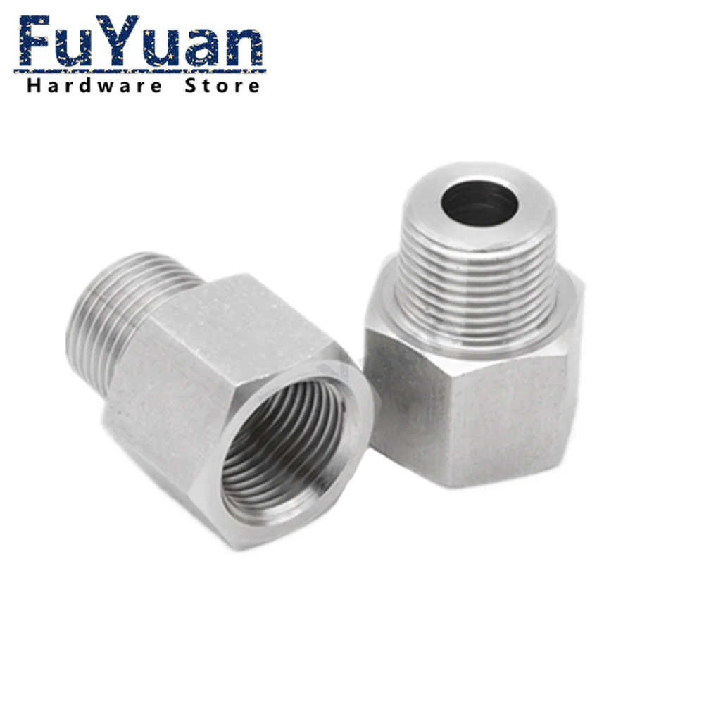 1pcs SS304 Stainless Steel Socket High Pressure Resistant Pipe Fitting M10 M14 M16 1/8" 1/4" 3/8" 1/2" BSP Male To Female Thread