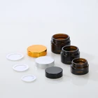 5 шт., крем-лосьон для лица, 10 г, 20 г, 30 г, 50 г, пустая янтарно-коричневая стеклянная Косметическая банка, многоразовые флаконы, горшки, дорожные контейнеры для косметики