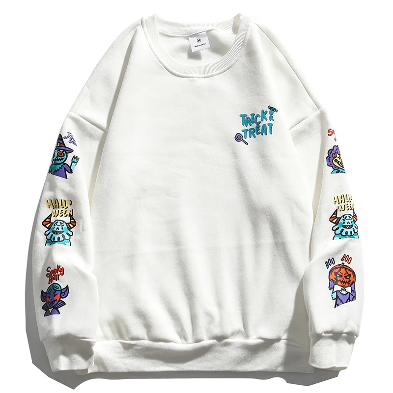 

Women Halloween Couple Clothes Cartoon Kawaii Men Hoodie Long Sleeve o Neck Hoodies Funny Cute Winter Clothes Harajuku Tops 2021