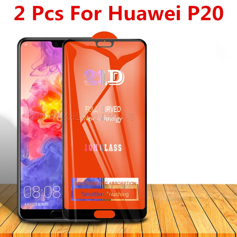 

Изогнутое закаленное стекло 21D для Huawei P20, полное покрытие 11H, Защитная пленка для экрана huawei p20, 2 шт.