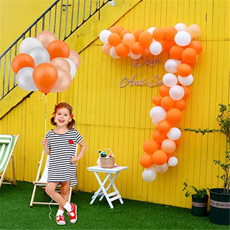 120pcs White Pastel Balloon Arch Kit Orange Latex Garland Balloons Baby Shower Birthday Supplies Wedding Party Decor Backdrop | Дом и сад