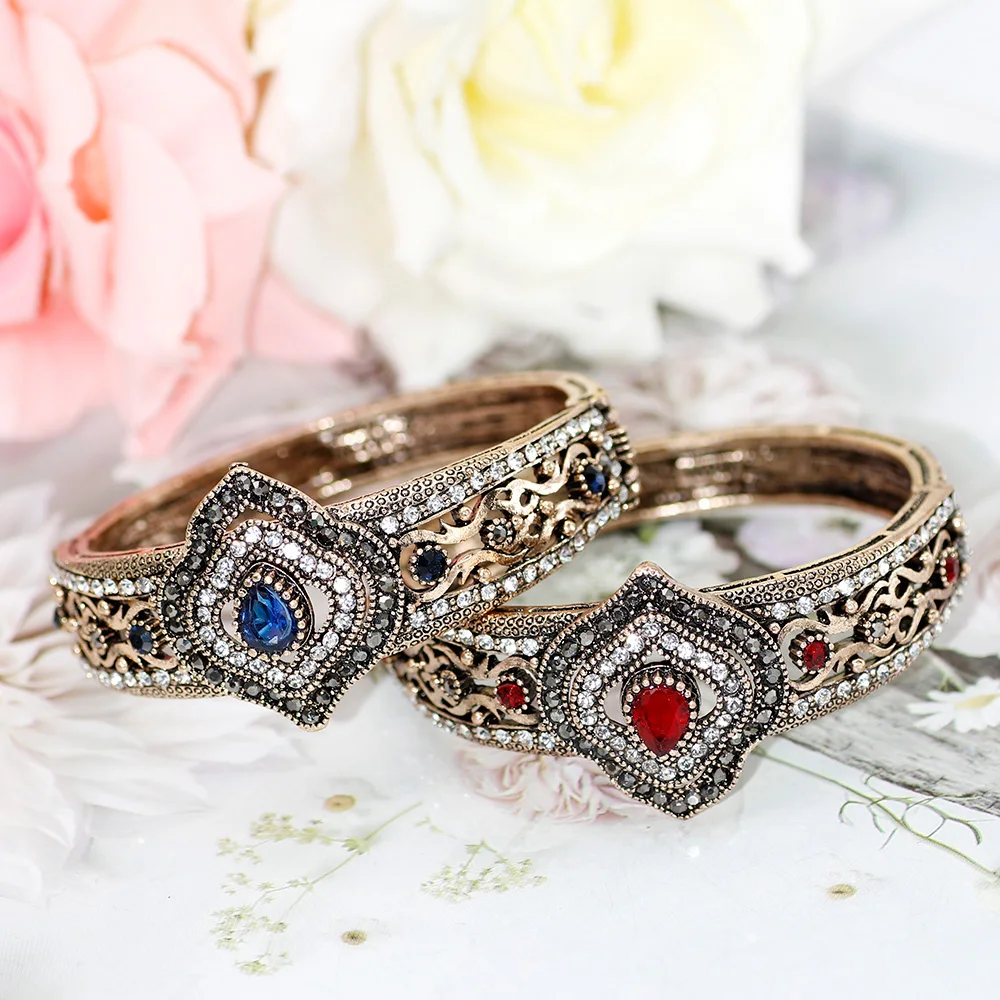 SUNSPICE MS винтажный браслет турецкий Ретро Золотой цвет стразы Браслет манжета
