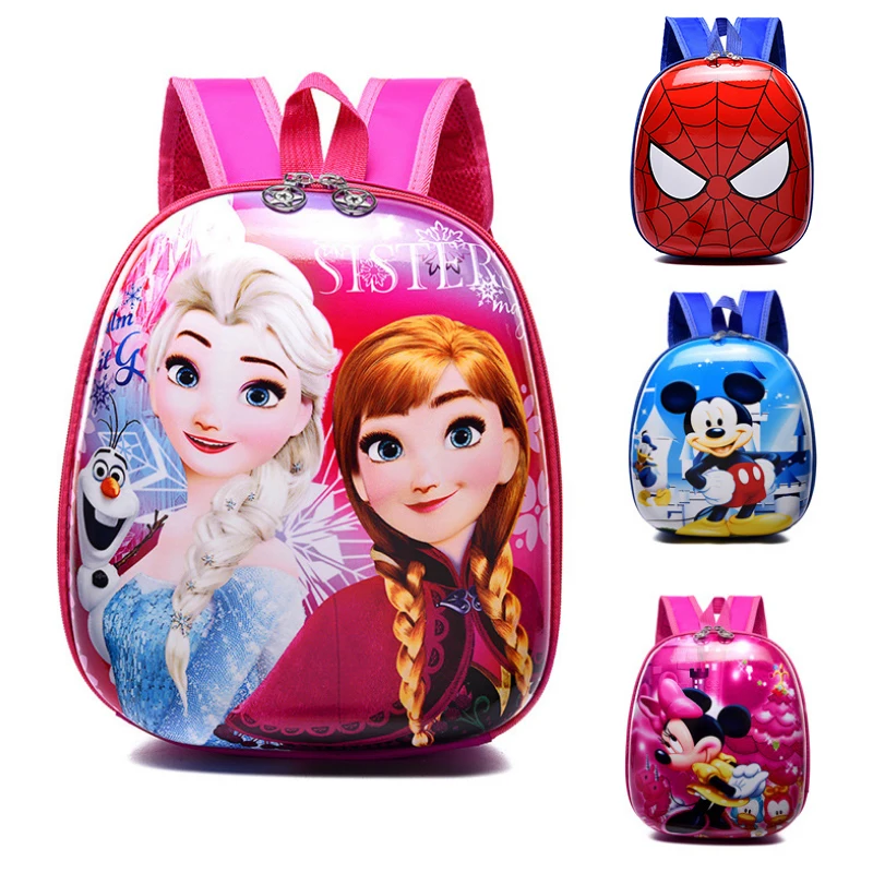 Школьный портфель Disney с изображением Микки и Эльзы, детский рюкзак из жесткого материала с аниме «Холодное сердце» для мальчиков и девочек, ...