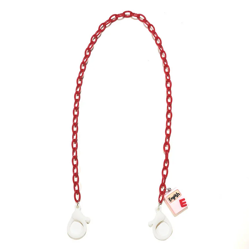 

58cm Pencil School Bag Acrylic Adjustable Length Mask Chain For Women Neck Chain Accessories Anti-lost Chain Lanyard