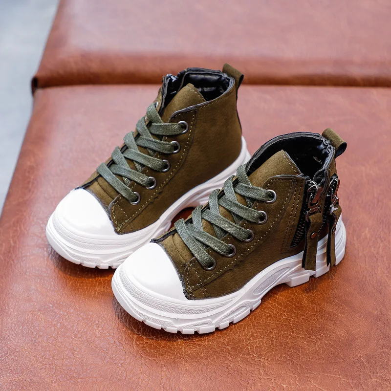 Детская повседневная обувь Осень зима Ботинки Martin модная кожаная для мальчиков