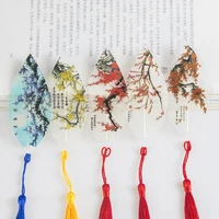 tassel leaf vein bookmark classic chinese style festive plum blossom bookmark office school student gift text