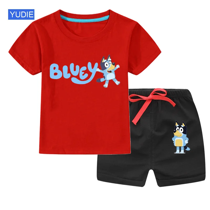 

T-shirt Set Summer Boys Girls Clothes Sets Printing Short Sleeve T Shirt and Cotton Sports Short Pants Leisure Children Suit