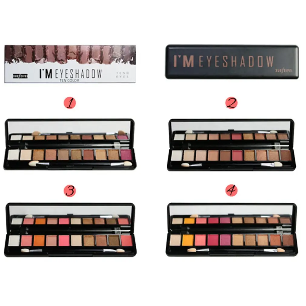 10 цветов матовые мерцающие тени для век фотопигмент стойкая палитра макияжа