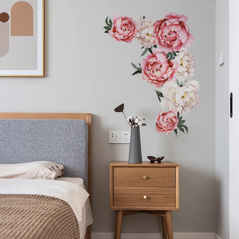 Комбинация цветов пионов 3D Наклейка на стену художественные наклейки для