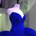 Vestidos De Graduacin ярко-синие кристаллы бисером платье принцессы бальное платье длинное вечернее платье пышное платье 2021 шнуровка Милая Сладкий 16 платья для женщин
