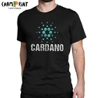 Cardano Ada логотип крипто в винтажном стиле, футболки для мужчин 100% хлопок хипстерские футболки с круглым вырезом Bitcoin футболки с короткими рукавами, одежда размера плюс