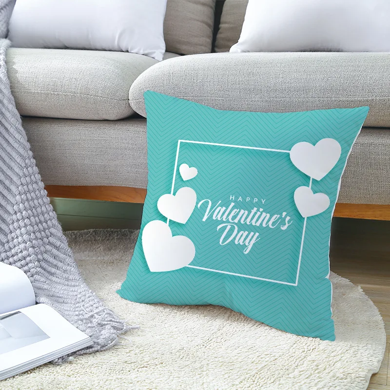 

45X45 Square Cartoon Skeleton Print Cushion Cover American Valentine Day Digital Car Pillow Cushion Decorative Pillowcases