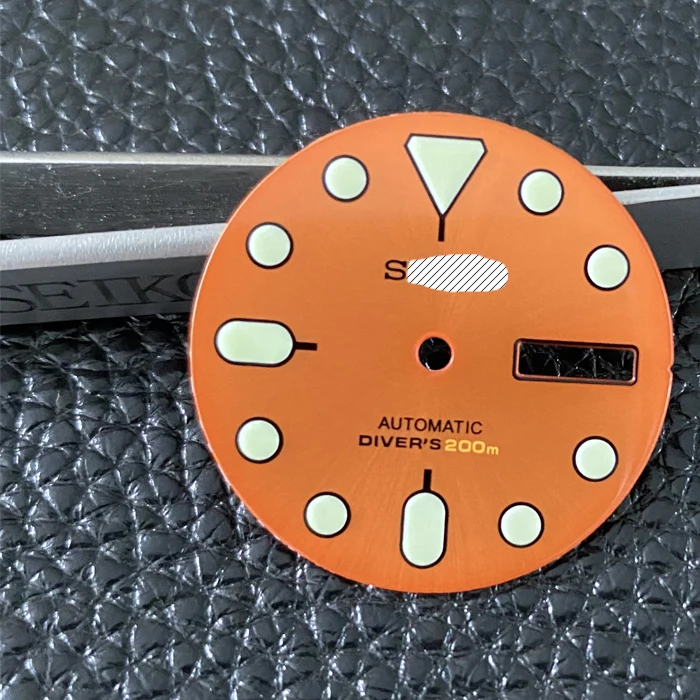 

Watch Parts 28.5mm Enamel Orange/Green/Blue Dial Luminous Marks Suitable For Japan NH36A Automatic Movement