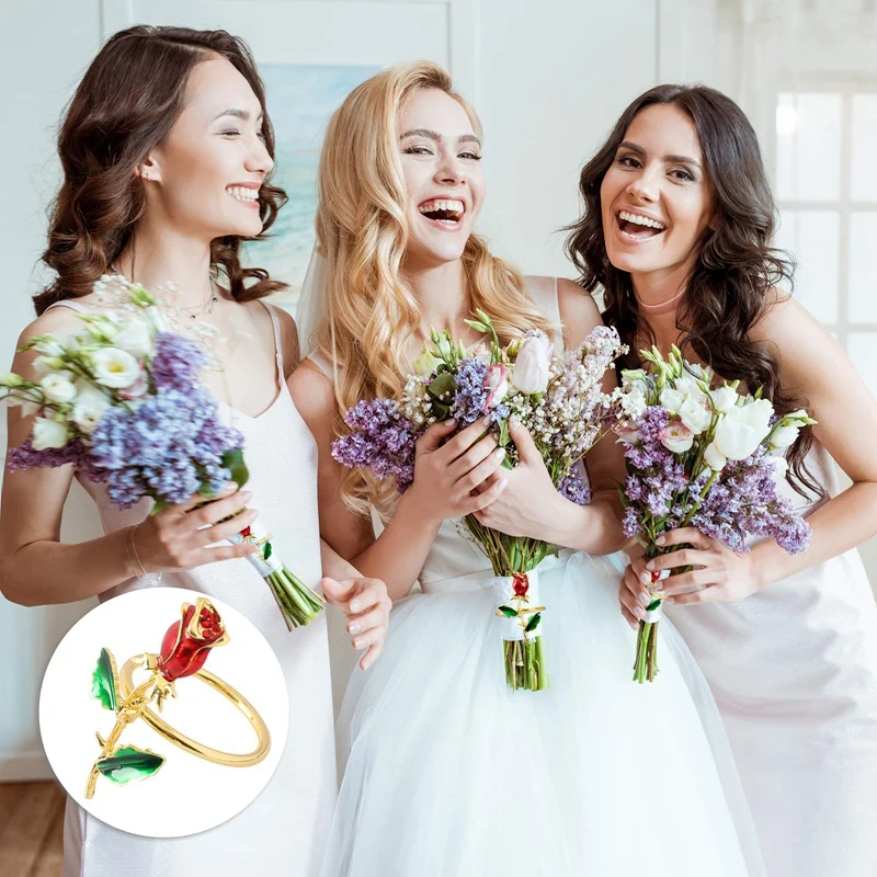 

Set of 8 Rose Napkin Rings, Holiday Birthday Gadgets for Lovers, for Candlelight Dinners, Perfectly for Wedding Party