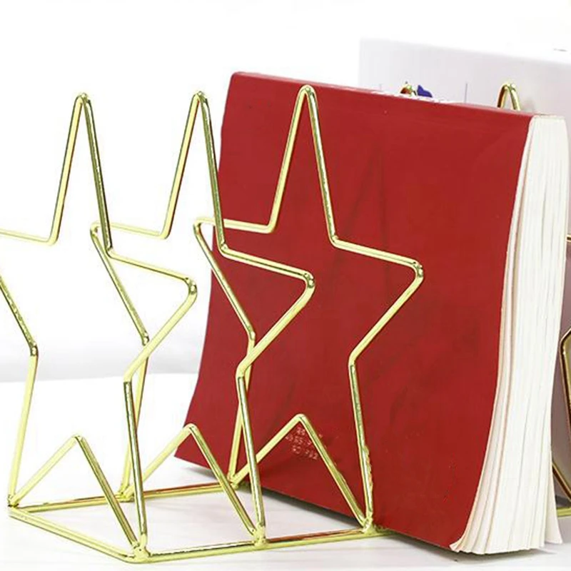 Gold S Shape Electroplated Bookend Desk Organizer Desktop Office Home Bookends Book Holder Stand Creative Bookshelf Storage |