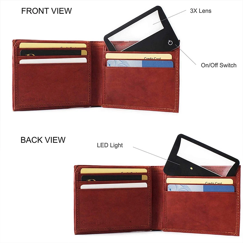 3X лупа с подсветкой размером кредитную карту включает 2 каждая для чтения имеет 3