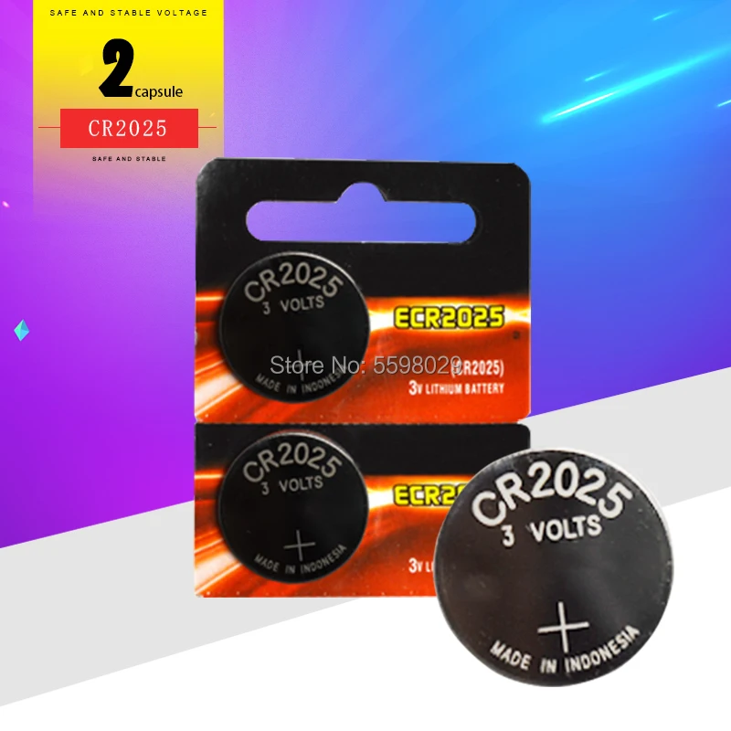 2 шт. для Energizer cr2025 ECR2025 BR2025 DL2025 KCR2025 LM2025 3v кнопочная монета литиевые батареи часов