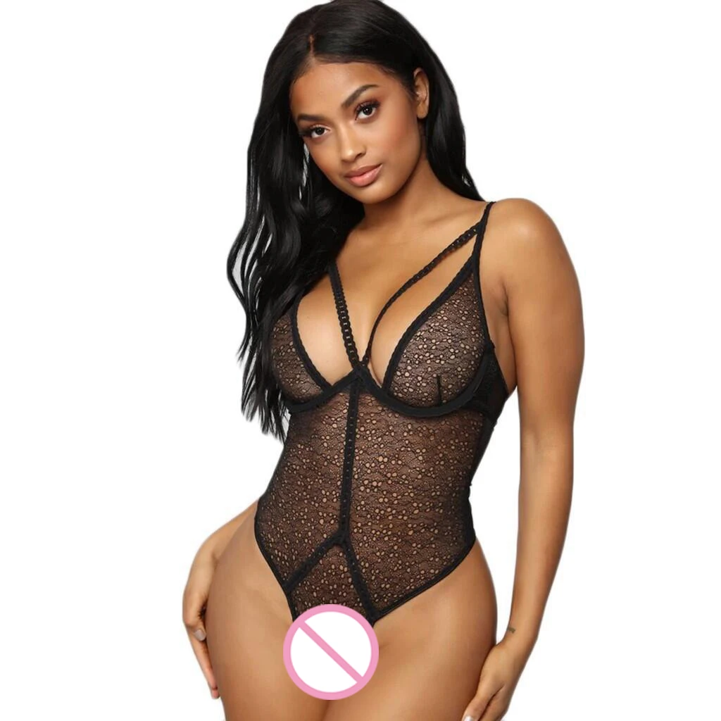 Боди сексуальное женское белье боди Кружевное размера плюс Сетчатое Прозрачное