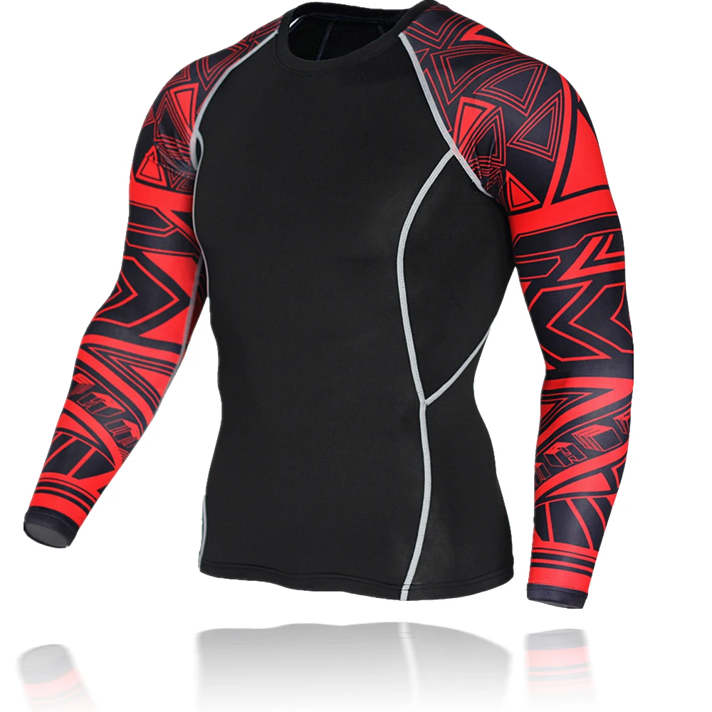 

Men's Running Compression Tshirts Quick Dry Tshirt Jersey FitnessJogging Tight Sportswear Gym Sport Long Sleeve Shirt Breathable