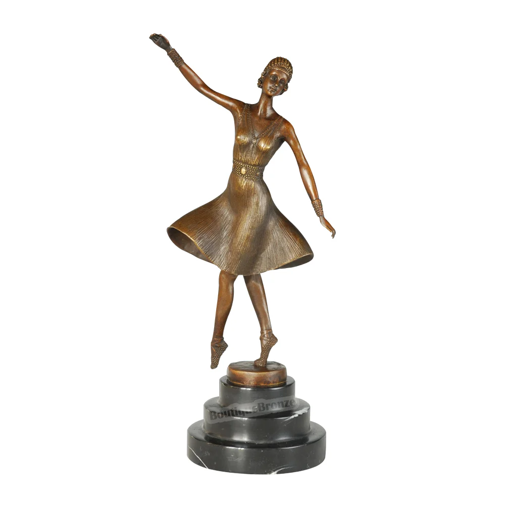 

Classical Ancient Woman Dance Statue Bronze Female Sculpture Art High-end Decoration Accessories for Home Office