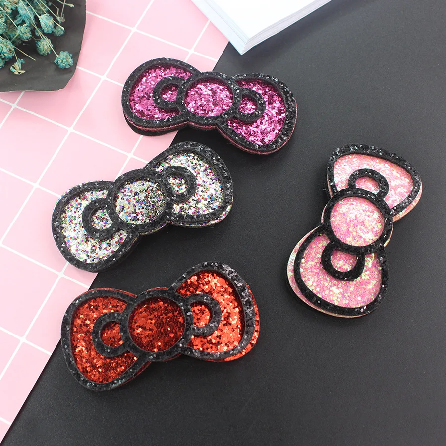 

Lovely Girlish Heart Bow Shape Women's Hairclips Spangly Hairpin Kitty Style Lolita Fashion Blingbling All-Match Accessories