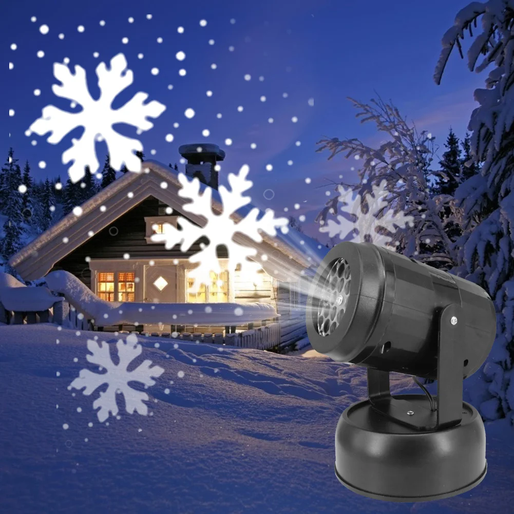 

Christmas LED Snowflake Light Laser Projector Lamp Snow Christmas Rotating Projection Light Outdoor Indoor Garland Lighting