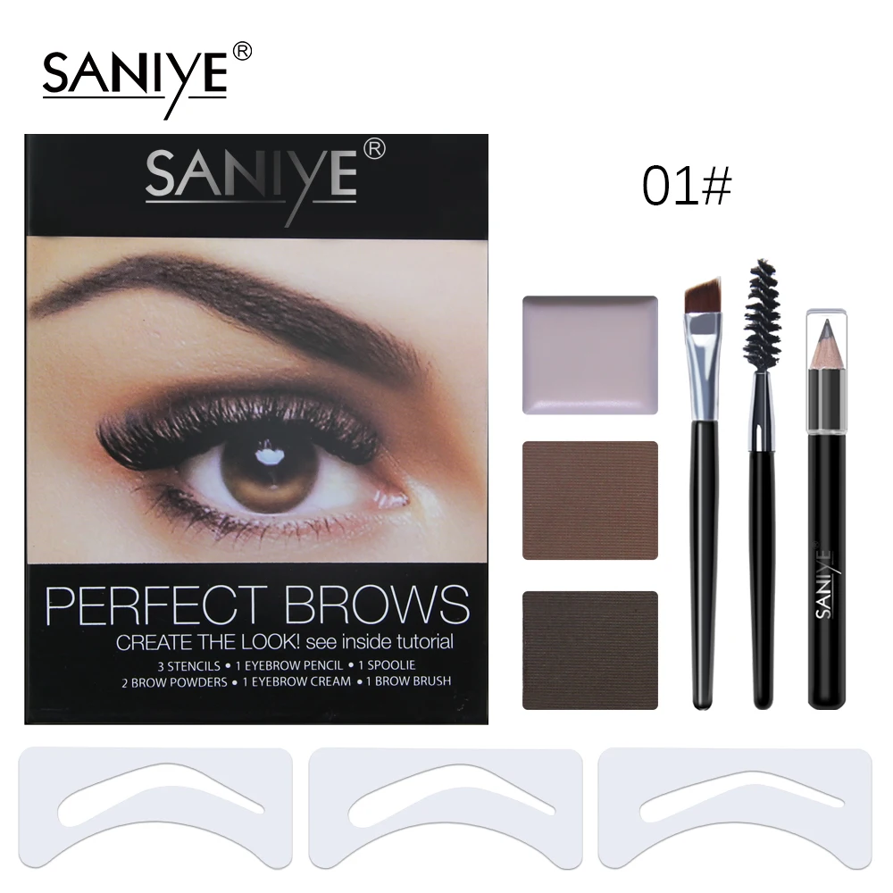 SANIYE водонепроницаемый набор для макияжа бровей Палитра Карандаш Maskara Kosmetik Cosmeticos