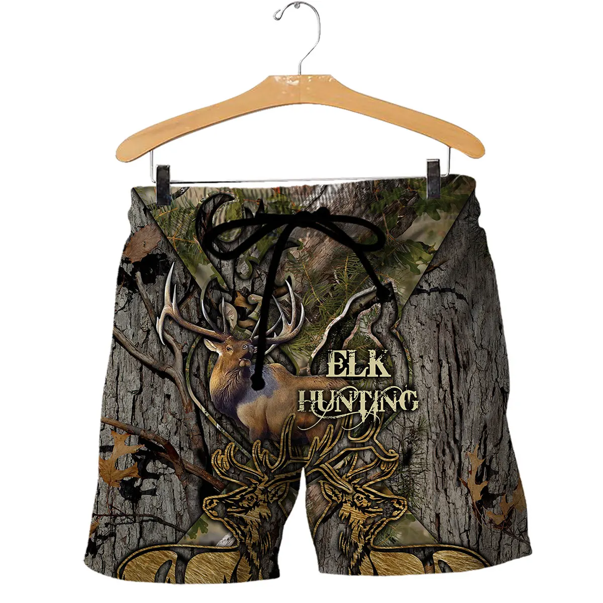 

Summer Style 2020 Men Shorts Casual Shorts Elk Hunting 3D Print Shark & Horse Loose Printing Men Shorts Plus Size 7XL
