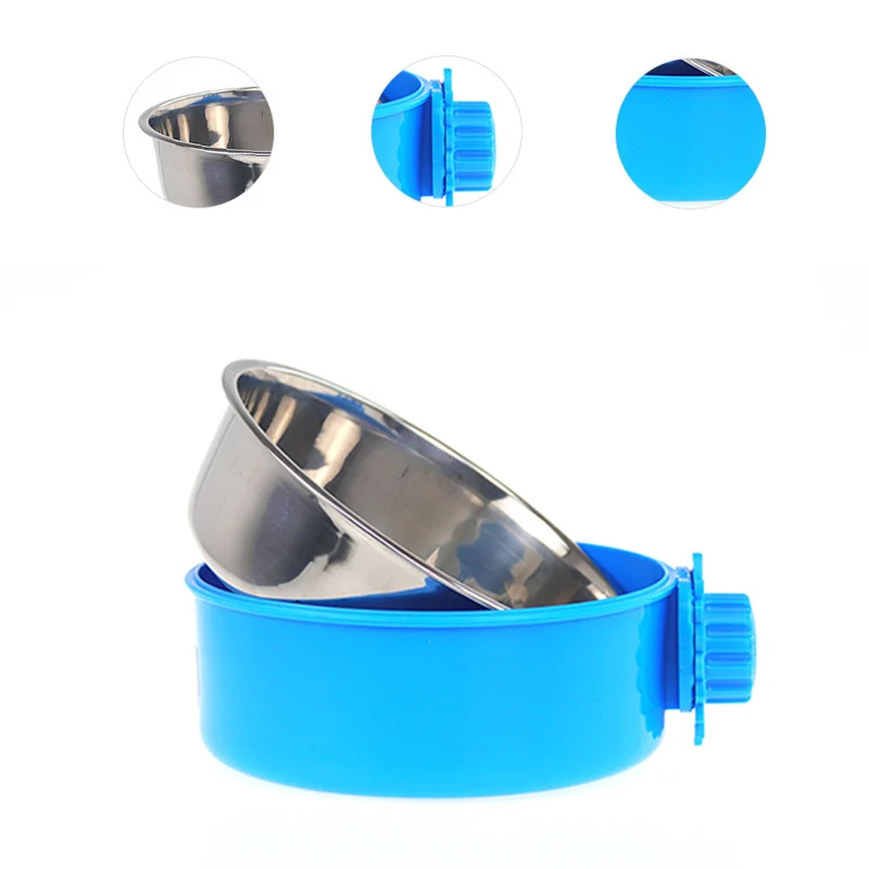 

Pet Bowl Drinking Basin Stainless Steel Bowl Thickened Durable Hanging Cage Fixed Food Accessories Container Dog Stuff