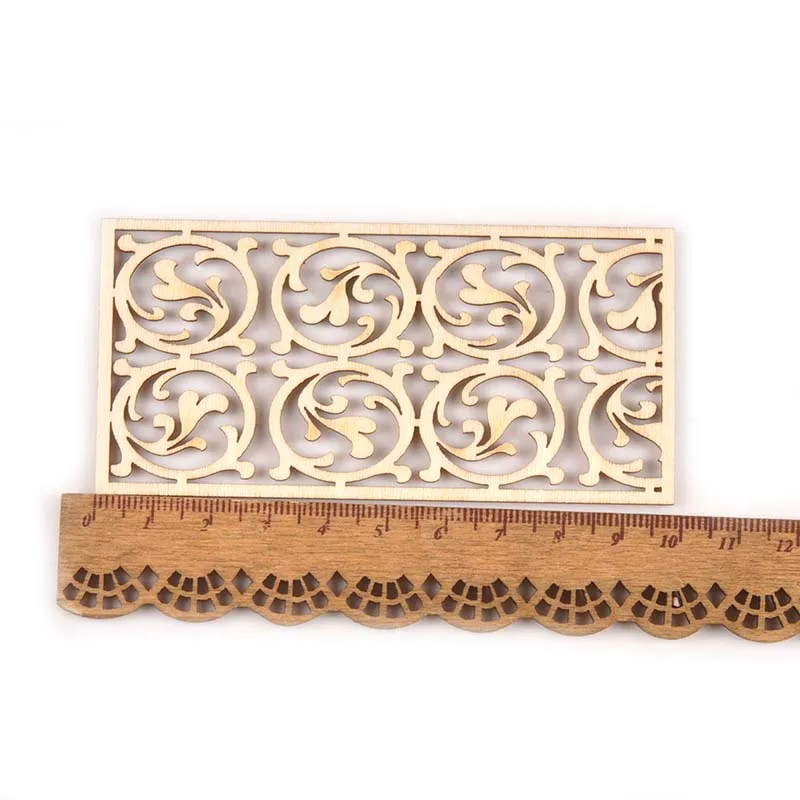 5 шт./компл. полые прямоугольные деревянные поделки для DIY Записки кусочки дерева