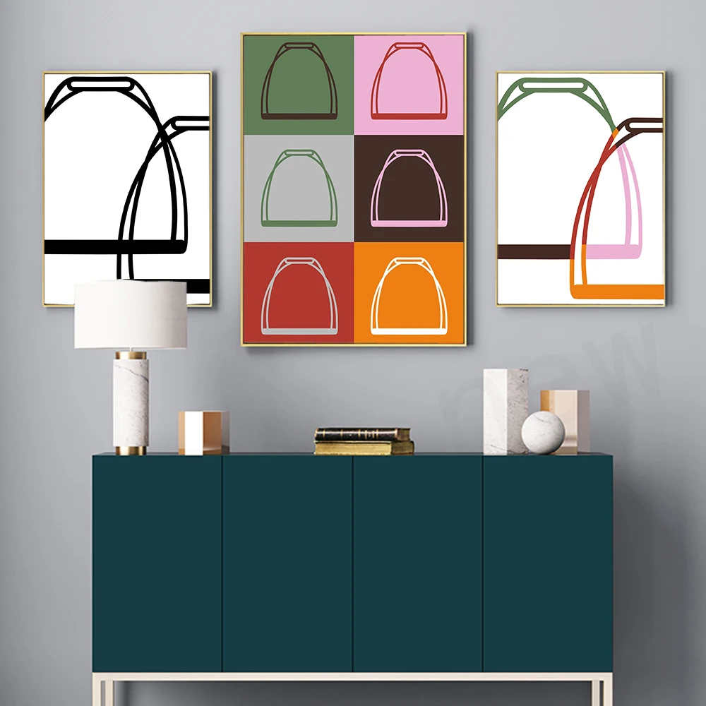 

Minimalist Abstract Colorful Line Shapes Wall Art Canvas Painting Nordic Posters and Prints Wall Pictures for Living Home Decor