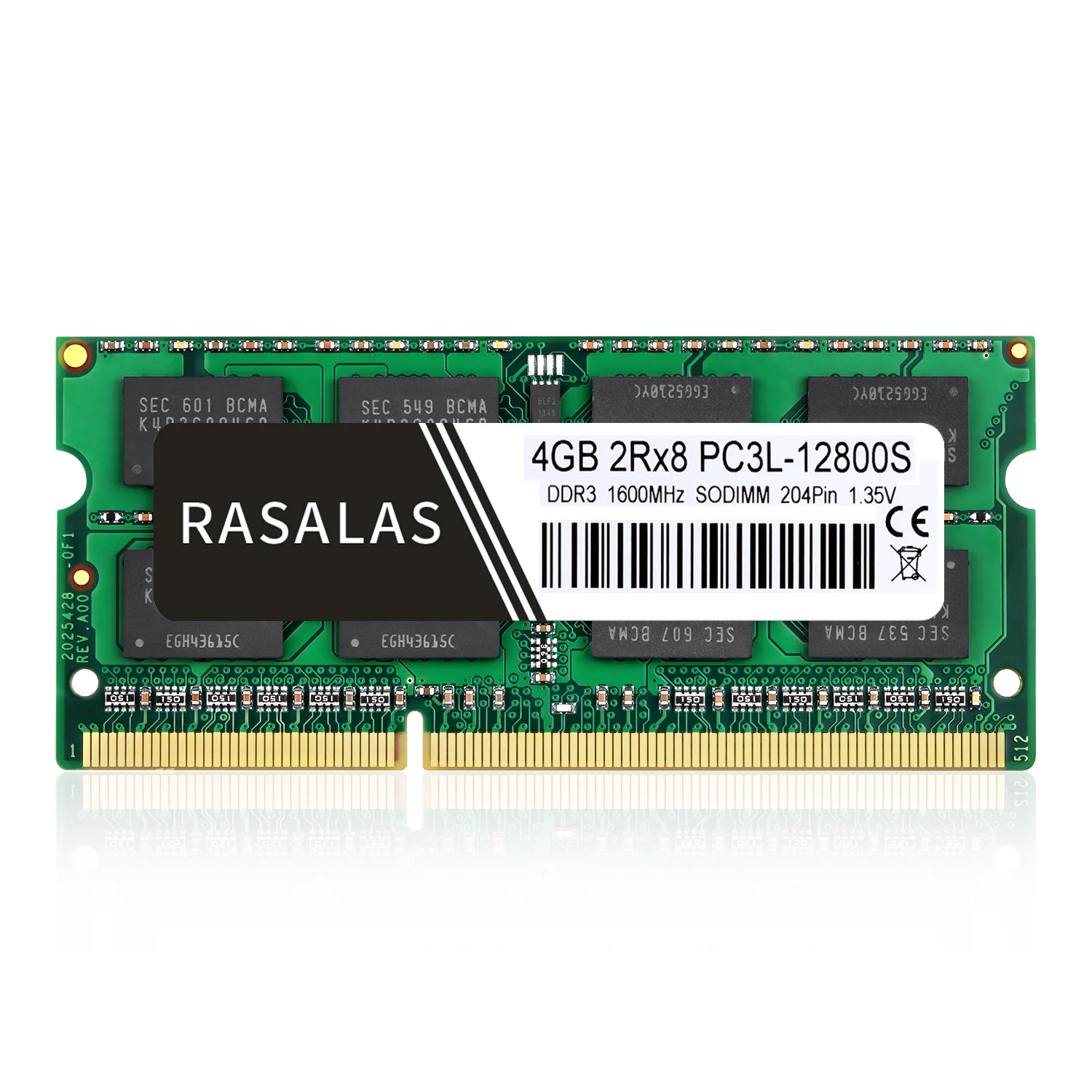 Rasalas 4 Гб Оперативная память DDR3 2Rx8 PC3L-12800S DDR3 DDR3L 1600 МГц SO-DIMM 4 Гб 1,35 V 1,5V Тетрадь Оперативная память 204Pin sodimm памяти ноутбука NO-ECC