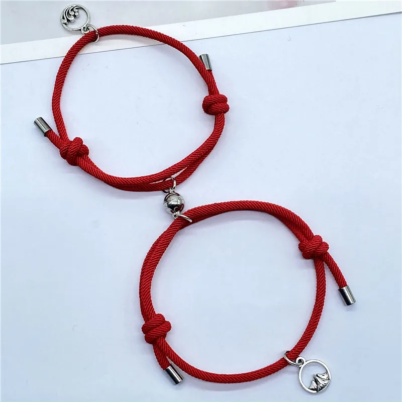 

Attract couples bracelets best friend bracelet men bracelet red black rope weaving magnet attract long-distance love jewelry