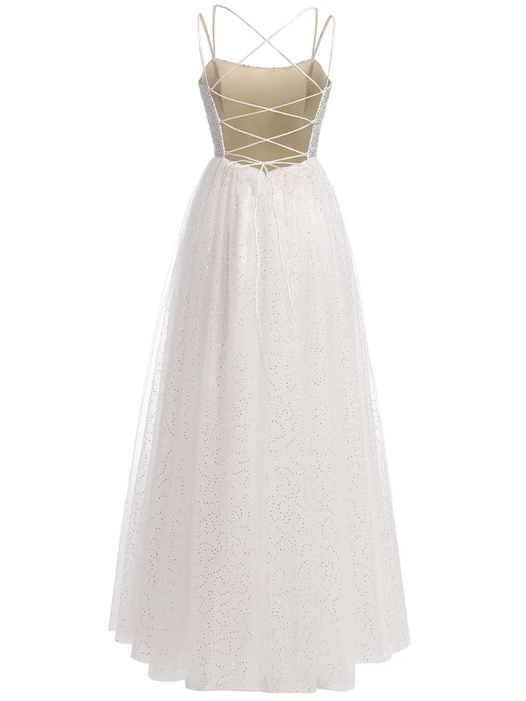 VKbridal Роскошные тюлевые вечерние платья длинное Хрустальное бальное платье