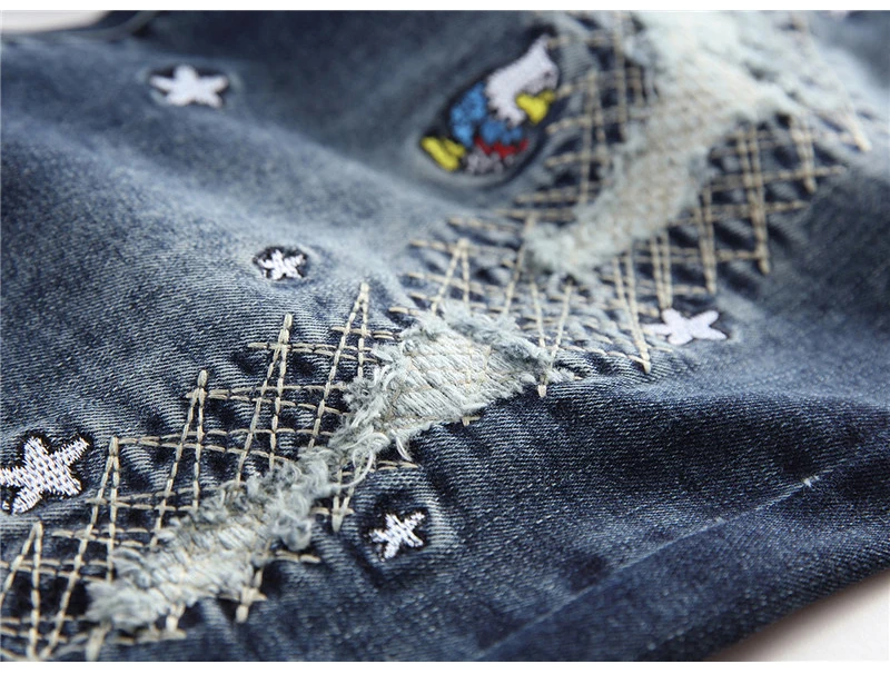 Шорты мужские джинсовые стрейчевые модные повседневные зауженные прямые капри с